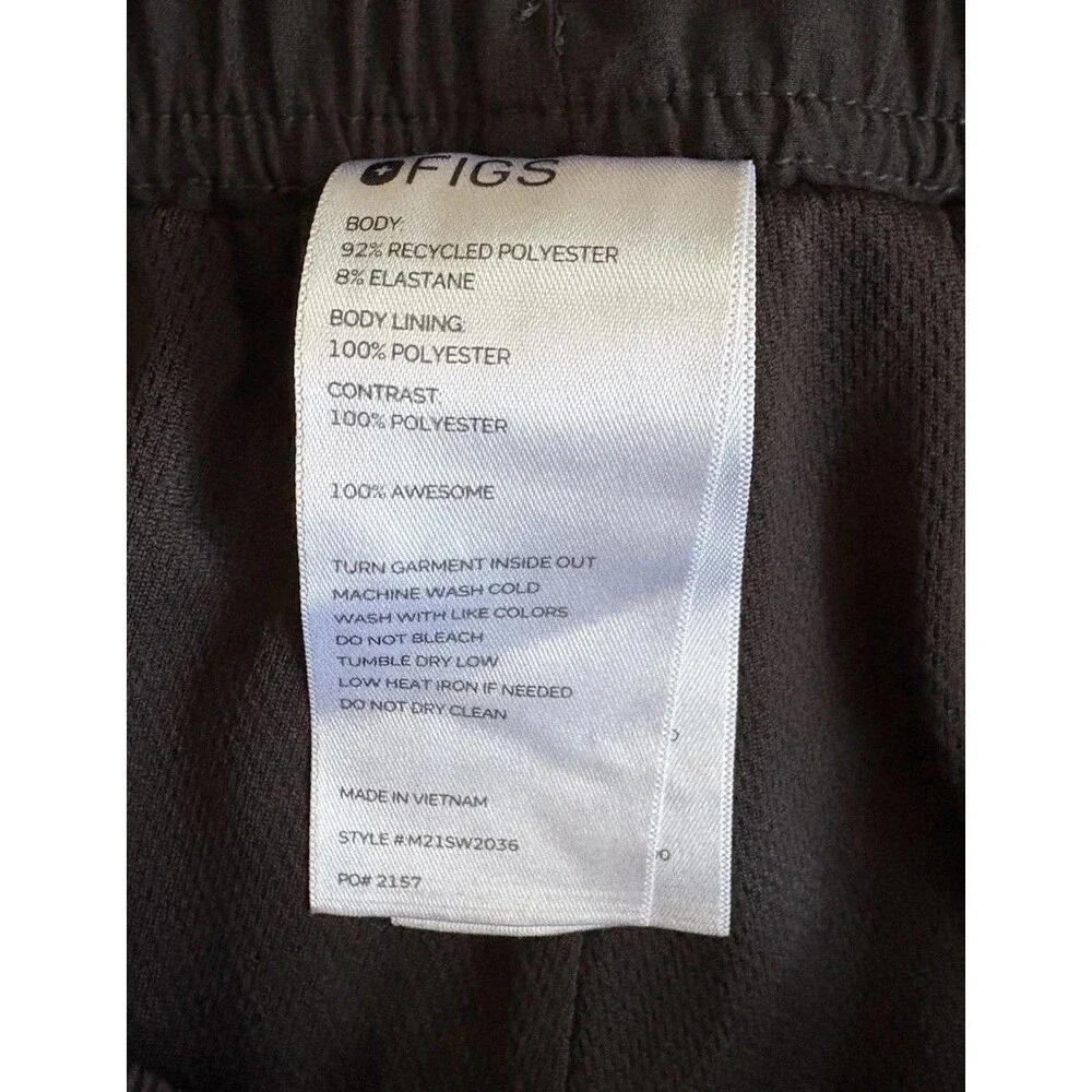 FIGS Tansen Lined Jogger Scrub Pants Men's XL Black Technical Collection Lined